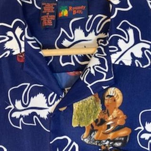 Roundy Bay Hawaiian Hula Dancer Short Sleeve Shirt  M - Picture 3 of 6